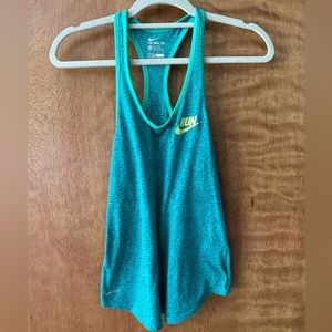 Nike, green leopard, dry-fit tank, size xs